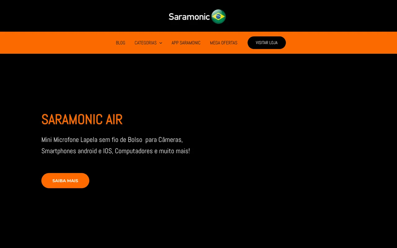 Tela do Blog Saramonic Brasil