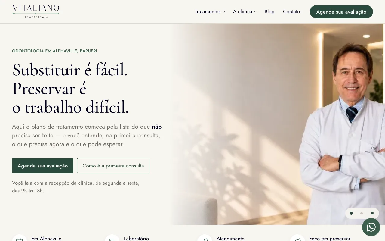 Tela do Vitaliano Odontologia